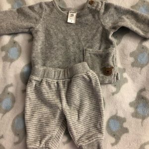 Grey stripped 2 piece set
